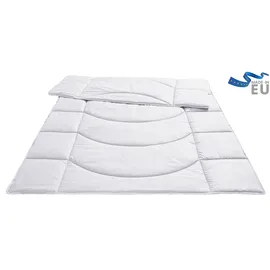 OTTO home Microfaserbettdecke Microlux, Bettdecke 135x200 cm und Übergrößen bis 240x220cm, Füllung: Feuchtigkeitsregulierende 3D Klimafaser (Polyester), Bezug: Microfaser-Feinbatist, fest versteppter Bezug - keine Bettwäsche nötig, Sommer, Winter weiß 155