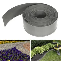 JNGLGO Rasenkante Kunststoff Beeteinfassung 40m Flexible Beetumrandung Rasenkanten Mähkante Gartenumrandung Höhe12 cm, Grau