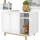 Tectake tectake® Katzenschrank, seitlicher Eingang, hohe Beine, kleines Staufach, inklusive Kratzmatte, 80 x 52 x 61,5 cm