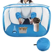 Pilze Züchten Growzelt, 60 x 60 x 90 cm Growbox. Tragbarer und klappbarer Grow Zelt mit Zwei Armöffnungen Grow Box für Pilzee wie Enoki Pilze, Heilpilze, Pilze im Allgemeinen(Blau) Gr