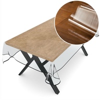ANRO Tischdecke Tischdecke Klara Einfarbig Transparent Robust Wasserabweisend Breite, Glatt weiß Rechteckig - 140 cm x 120 cm x 0,5 mm