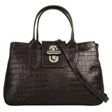Cluty Henkeltasche, echt Leder, Made in Italy braun