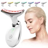 Gesichtsmassagegerät Gegen Falten, ANLAN EMS Gua Sha Elektrisch 7 Farben Rotlichtlampe Gesicht 40±3°C Wärme Massagegerät Gesicht 3 Modi Face Massager Face Lifting Anti Aging Gerät