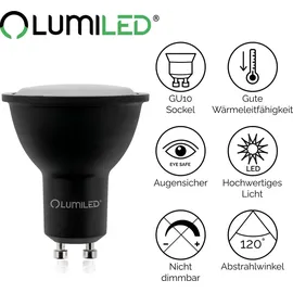 Lumiled GU10 Lampe 6W 580 Lm Leuchtmittel 6500K kaltweiß Strahler Spot, ersetzt 50W Halogenlampen 120° Reflektorlampen Reflektor 10 Stück La...