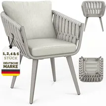 tillvex Gartenstuhl 55 x 60 x 90 cm beige 2 St.