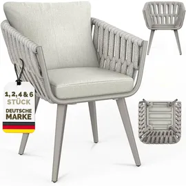 tillvex Gartenstuhl 55 x 60 x 90 cm beige 2 St.