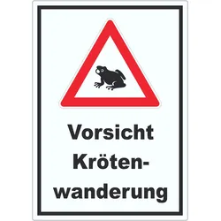Vorsicht Krötenwanderung Aufkleber A2 (420x594mm)