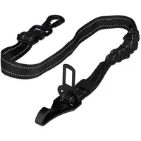 Relaxdays Hundegurt Auto, 60–80 cm, mit Ruckdämpfer, drehbarem Karabiner & Gurtzunge, Hunde Autogurt Rückbank, schwarz