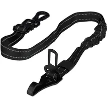 Relaxdays Hundegurt Auto, 60–80 cm, mit Ruckdämpfer, drehbarem Karabiner & Gurtzunge, Hunde Autogurt Rückbank, schwarz