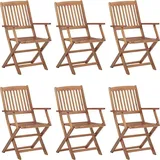 vidaXL Klappbare Gartenstühle mit Kissen 46,5 x 44 x 108 cm creme 8 St.