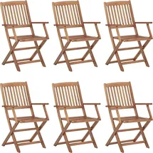 vidaXL Klappbare Gartenstühle mit Kissen 46,5 x 44 x 108 cm creme 8 St.