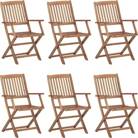 vidaXL Klappbare Gartenstühle mit Kissen 46,5 x 44 x 108 cm creme 8 St.