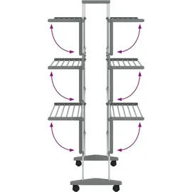 vidaXL Wäscheständer mit Rollen 89x64x129 cm Aluminium