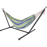 Spetebo Doppel Hängematte 285 x 120 cm Grün/Blau