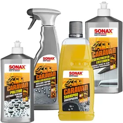 Sonax Caravan Set Schnellversiegelung Regenstreifenentferner+shampoo+politur:
