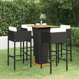vidaXL Gartenbar-Set 5-tlg. Schwarz