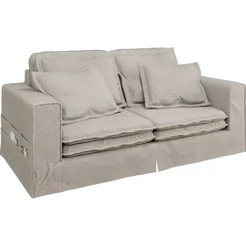 Home Affaire 3-Sitzer HOME AFFAIRE "ALISSAS BIS mit vielen Kissen, Biesen an den Kissen", beige, B:196cm H:95cm T:108cm, 92% Polyester, 8% Nylon, Sofas, Hussen-Optik, kleine Taschen an der Seite zum Verstauen