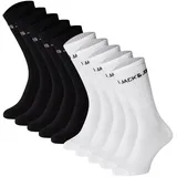 JACK & JONES JACK - JACBASIC LOGO TENNISSOCK, Baumwollmischung, Logo, Schwarz / Weiß 33-37