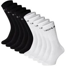 JACK & JONES JACK - JACBASIC LOGO TENNISSOCK, Baumwollmischung, Logo, Schwarz / Weiß 33-37