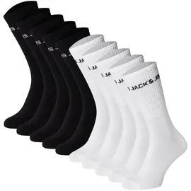 JACK & JONES JACK - JACBASIC LOGO TENNISSOCK, Baumwollmischung, Logo, Schwarz / Weiß 33-37