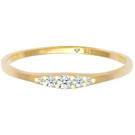 Elli Ringe - Ring Verlobungsring Diamant (0.07 ct) Bridal 925 S - Gr. 52 MM - in Gelbgold - für Damen