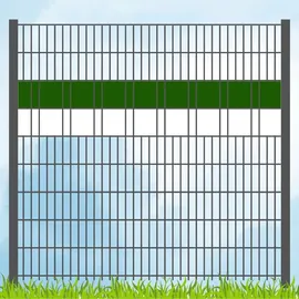 zaun|zu® Sichtschutzstreifen 200 x 5 cm Grün/Weiß Kunststoff