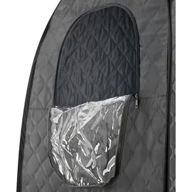 Tectake tectake® Mobile Dampfsauna ThermaLuxe I, 1000 W, faltbar, 2 Aufbewahrungsfächer, inkl. Fernbedienung, Matte, Klappstuhl und Tragetaschen