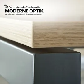 bümö Schreibtisch R-Serie Grau / Silber