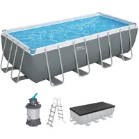 BESTWAY Steel Pro MAX Frame Pool Set 488 x 244 x 122 cm inkl. Sandfilteranlage