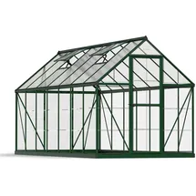 CANOPIA Hybrid Alu grün Polycarbonat 0,7 mm/Dach HKP 4 mm 7,9 m2 inkl. Fundament