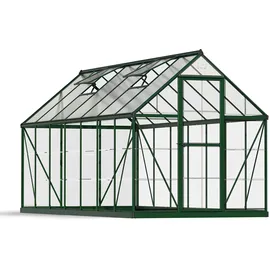 CANOPIA Hybrid Alu grün Polycarbonat 0,7 mm/Dach HKP 4 mm 7,9 m2 inkl. Fundament