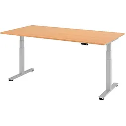 Hammerbacher Schreibtisch elektrisch höhenverstellbarer Serie XDSM / Größe: 200x100 cm / Dekor: Buche - Art-Nr: vxdsm2e/6/s