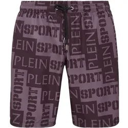 PLEIN SPORT Herren Shorts M Badeshorts, Schwarz, L