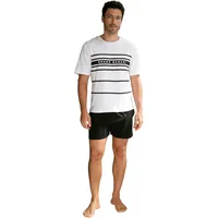 bruno banani Shorty BRUNO BANANI Gr. 48/50, schwarz-weiß (weiß-schwarz) Herren Homewear-Sets mit Logodruck