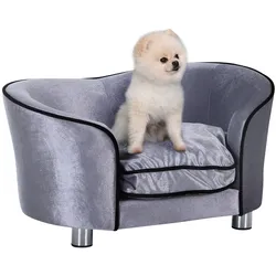 PawHut Hundesofa Tannenholz, kurzer Plüsch