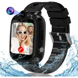 Smartwatch Kinder, 4G Kinder Smartwatch mit GPS und Telefon, Wasserdicht GPS Uhr Kinder mit Anruffunktion Videoanruf SOS IP68 Handy Spiel Voice Chat Wecker Schulmodus Jungen Mädchen Student Geschenk