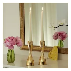 MARELIDA Stabkerzenhalter Kerzenständer - Metall - H: 18cm - gold - 2er Set