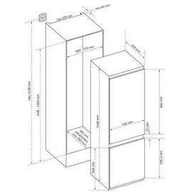 Respekta KGE144-10 Einbau-Kühlgefrierkombination (154 l, 1440 mm hoch)