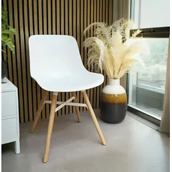 Kadima Design Hochwertiger Esszimmerstuhl aus Polypropylen  Moderner Küchenstuhl & Bistrostuhl  Weiß  Schalenstuhl für Gastronomie & HoReCa