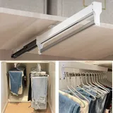 MAFAGE Ausziehbare Kleiderstange zum Herausziehen der Kleiderbügel Verstellbarer Kleiderschrank Teleskopstange Kleiderstange 497mm Weiß