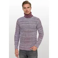 RUSTY NEAL Rollkragenpullover RUSTY NEAL, Herren, Gr. XXL, rot, 70% Polyacryl, 30% Baumwolle, meliert, normal, hoch geschlossener Ausschnitt, Pullover Rollkragenpullover, im angesagten Strickdesign