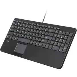 Perixx PERIBOARD-534 H DE, Kabelgebundene USB Tastatur - mit Touchpad und 2x Hub