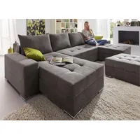 Collection AB Wohnlandschaft, Josy, inkl. Bettfunktion, Bettkasten und Zierkissen, grau