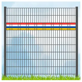 zaun|zu® Sichtschutzstreifen 1 Set 1,2 x 25 cm Rot/Weiß/Blau/Gelb Kunststoff