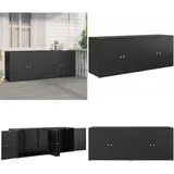 Vidaxl - Gartenschrank Schwarz 198x55,5x80 cm Poly Rattan - Gartenschrank - Outdoor Möbel - Stauraum - Wetterfest - Holzoptik - Home & Living