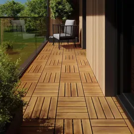 Tectake Terrassenfliesen Tabula 33 x 33 cm braun
