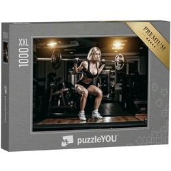 puzzleYOU Puzzle Sexy Fitness-Model beim Squat mit Langhantel, 1000 Puzzleteile, puzzleYOU-Kollektionen Erotik