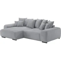 Ecksofa HOME AFFAIRE "Sundance" Sofas Gr. B/H/T: 318cm x 92cm x 188cm, Microfaser, Recamiere links, grau (memphis 45 grau) Dauerschläfer mit EasyBett-Schlaffunktion, Bettkasten und Topper