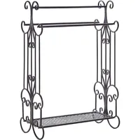 Beliani Handtuchständer Antik Optik Schwarz 60 x 90 cm Gladis