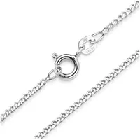Materia Kette ohne Anhänger Flache Panzerkette Silber 1,7mm K91, aus 925 Sterling Silber silberfarben 50 cm